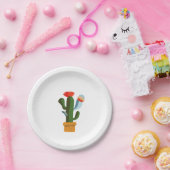 Kleine cactus papieren bordje (Feest)