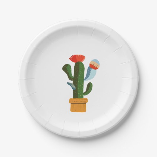 Kleine cactus papieren bordje (Voorkant)