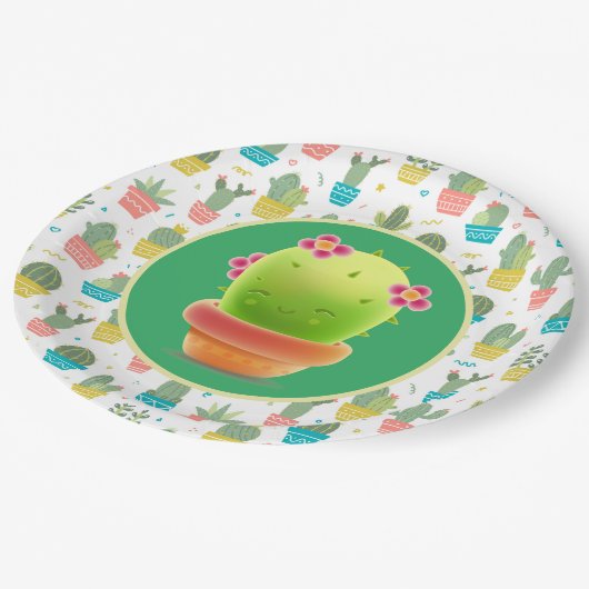 Kleine Cactus Papieren Bordje (Gekanteld)