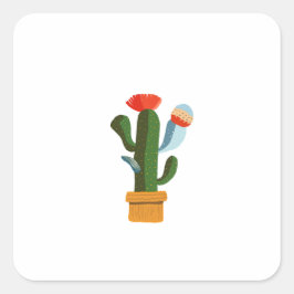 Kleine cactus vierkante sticker