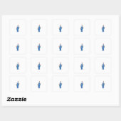 Kleine cactus vierkante sticker (Vel)