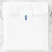 Kleine cactus vierkante sticker (Tas)