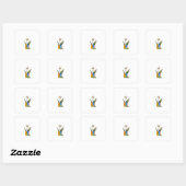 Kleine cactus vierkante sticker (Vel)