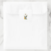 Kleine cactus vierkante sticker (Tas)