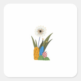 Kleine cactus vierkante sticker
