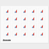 Kleine cactus vierkante sticker (Vel)
