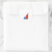 Kleine cactus vierkante sticker (Tas)