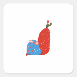 Kleine cactus vierkante sticker