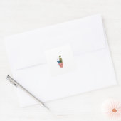 Kleine cactus vierkante sticker (Envelop)