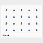 Kleine cactus vierkante sticker (Vel)