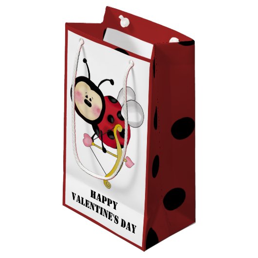 Kleine cadeautas van Valentijnse , ladybug (Voorkant Gekanteld)