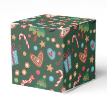 Kleine cadeauverpakkingsdoos groen kerstpatroon