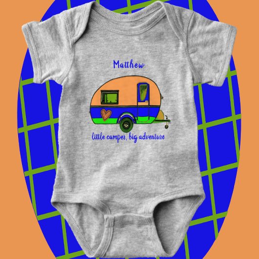 Kleine Camper Big Adventure Kindernaam Romper