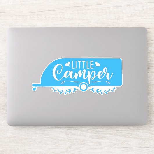 Kleine Camper, Blauwe Caravan, Schattigee Trailer Sticker (Computer)