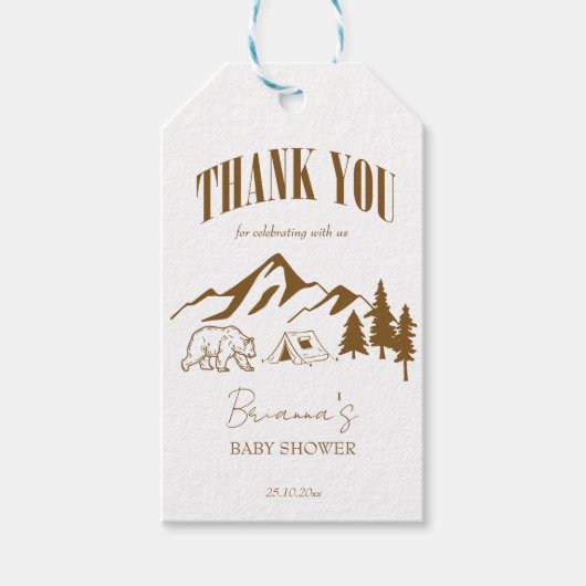 Kleine camper boho baby shower gepersonaliseerde g cadeaulabel (Voorkant)