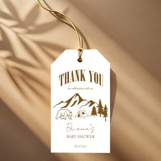 Kleine camper boho baby shower gepersonaliseerde g cadeaulabel