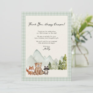 Kleine Camper Bos Rustieke Baby Shower Bedankkaart