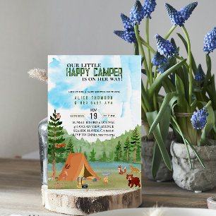 Kleine Camper Camping Adventure Forest baby shower Kaart