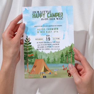 Kleine Camper Camping Adventure Forest baby shower Kaart