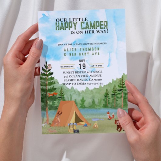 Kleine Camper Camping Adventure Forest baby shower Kaart