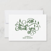Kleine camper is onderweg Baby shower Dank u Kaart (Voorkant)