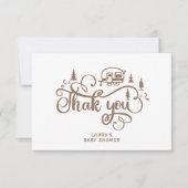 Kleine camper is onderweg Baby shower Dank u Kaart (Voorkant)