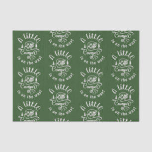 Kleine camper is onderweg naar het baby shower tissuepapier