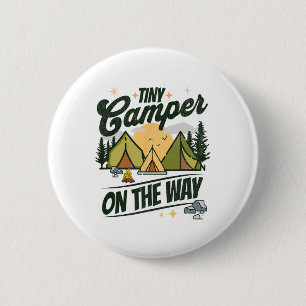 Kleine Camper Op Komst Camping Liefhebber Zwangers Ronde Button 5,7 Cm