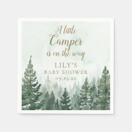 Kleine Camper Rustieke Dennenboom Bos Baby Shower Servet