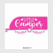 Kleine Camper Schattige Meisje Roze Camping Traile Sticker (Vel)