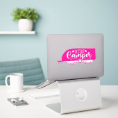 Kleine Camper Schattige Meisje Roze Camping Traile Sticker (Laptop op bureau)