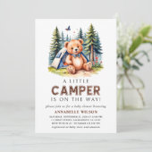 Kleine Camper Teddy Bear Waterverf Woodland Kaart (Staand voorkant)
