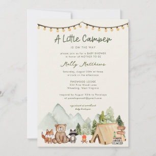 Kleine Camper Woodland Rustieke Baby Shower Kaart