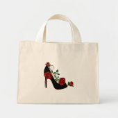 Kleine Canvas tas - Roos Stiletto (Voorkant)
