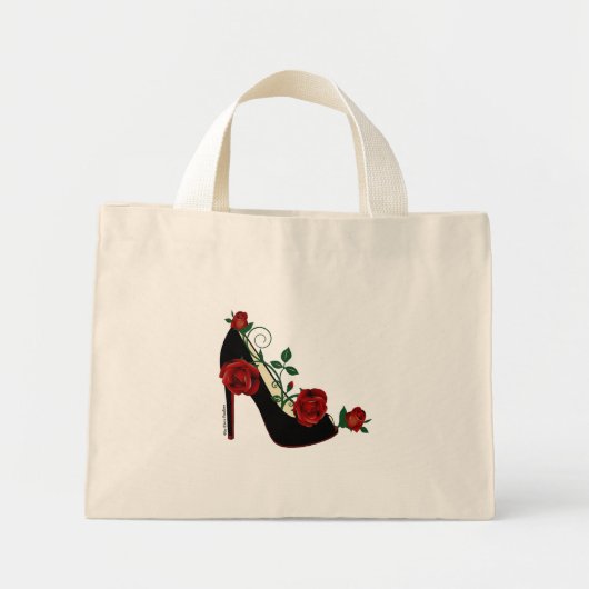 Kleine Canvas tas - Roos Stiletto (Voorkant)