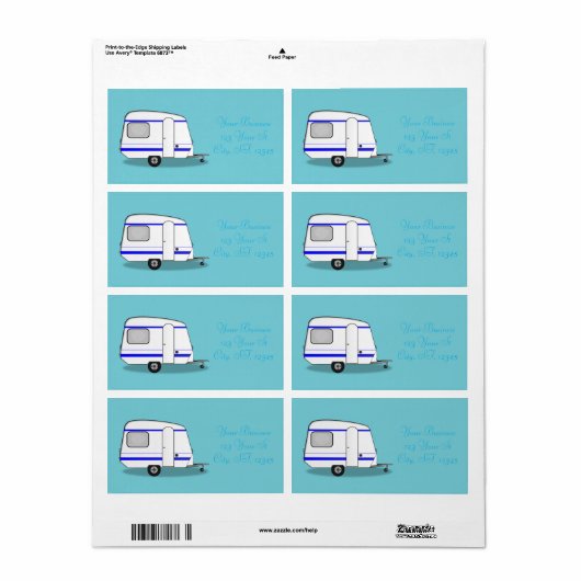 Kleine caravan Thunder_Cove Etiket (Full Sheet)