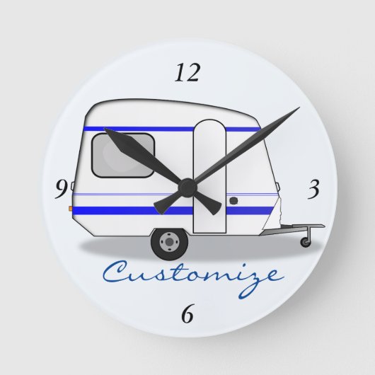 kleine caravan Thunder_Cove Ronde Klok (Voorkant)