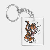 Kleine Cartoon tijger Acrylische Sleutelhanger (Voorkant Links)