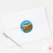 Kleine Cartoonboot Gepersonaliseerd Ronde Sticker (Envelop)
