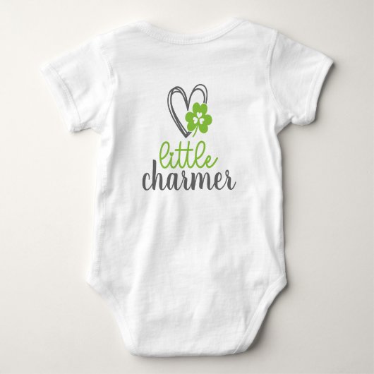 Kleine Charmer Shamrock St. Patrick's Day Romper (Achterkant)