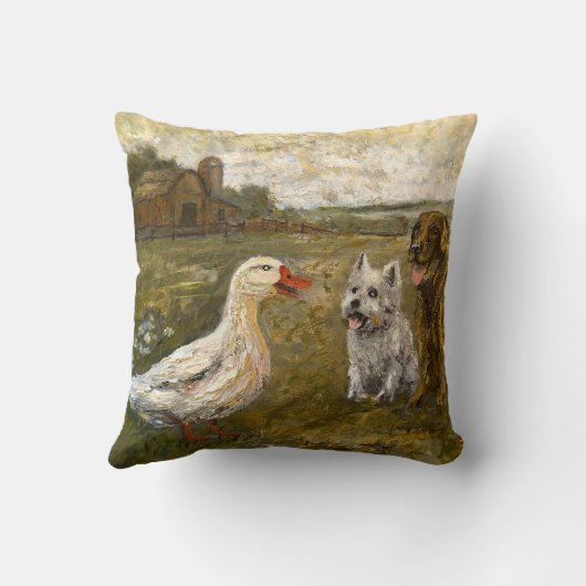 Kleine Chat: Whimsical Kerstboerderijdier Kussen (Achterkant)