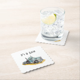 Kleine chauffeur onderweg kartonnen onderzetters