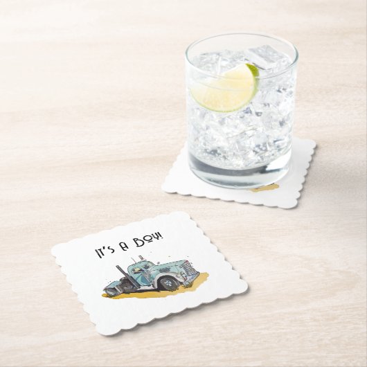 Kleine chauffeur onderweg kartonnen onderzetters (Insitu)