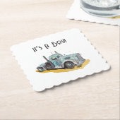 Kleine chauffeur onderweg kartonnen onderzetters (Gebogen)