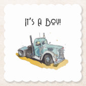 Kleine chauffeur onderweg kartonnen onderzetters (Voorkant)