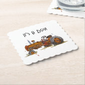 Kleine chauffeur onderweg kartonnen onderzetters (Gebogen)