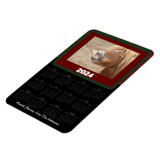 Kleine Checker Plaid Grappige Zakkalender Magneet (Linkerzijde)