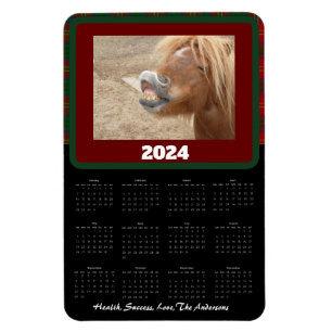 Kleine Checker Plaid Grappige Zakkalender Magneet