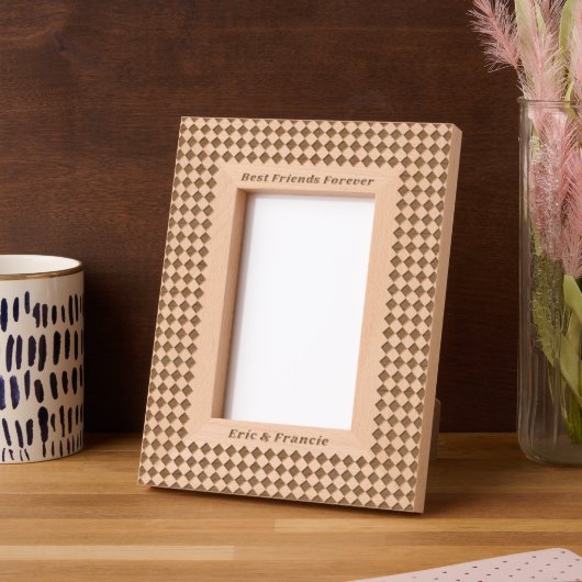 Kleine Checkerboard Pattern Beste Vrienden Lijst Gegraveerde Lijstjes (Links)