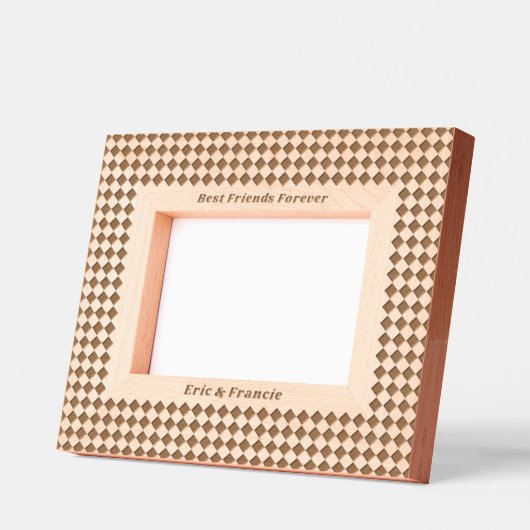 Kleine Checkerboard Pattern Beste Vrienden Lijst Gegraveerde Lijstjes (Links)